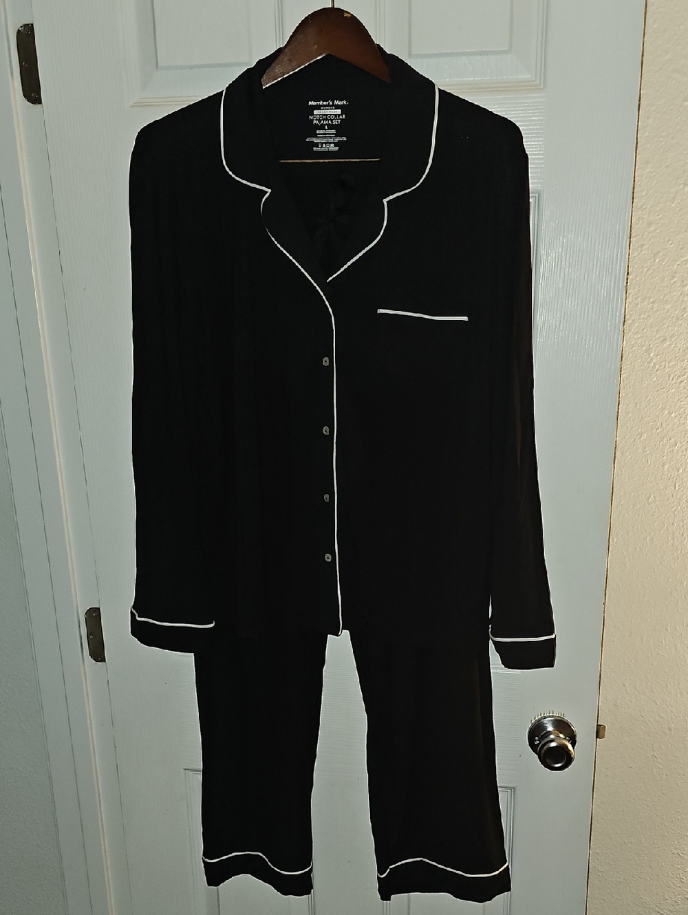 NWOTBlack Wide-Leg Lounge Pants with Contrast Trim